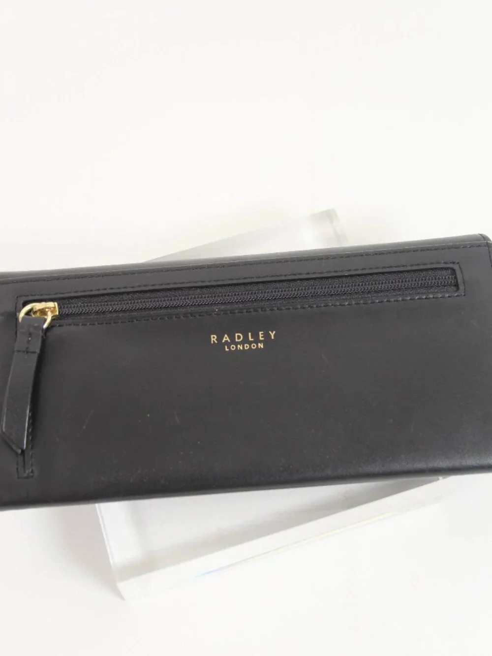 Radley London Black Leather Scottie Dog Long Wallet Checkbook Clutch Organizer
